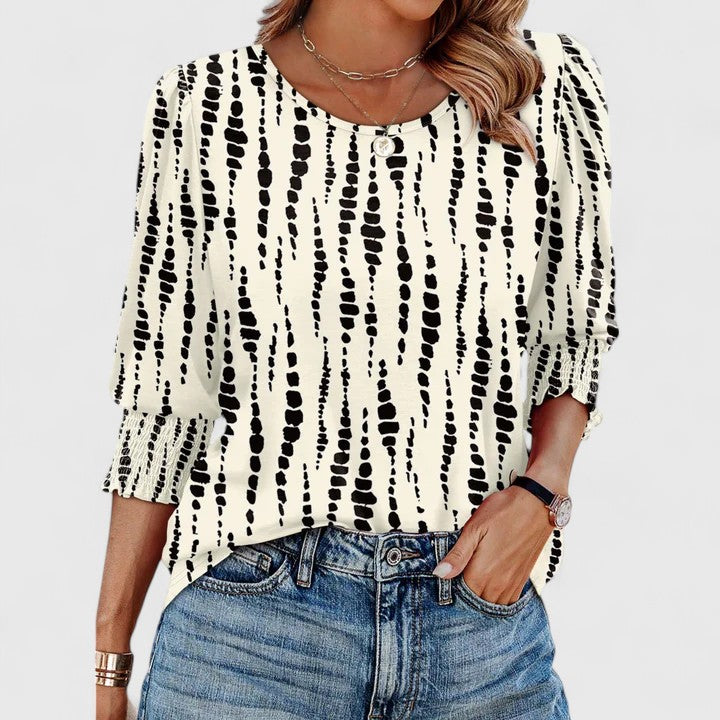 Jacqueline | Top élégant manches froncées